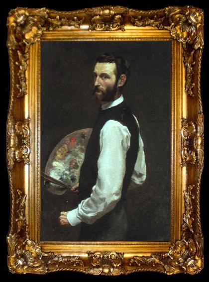 framed  Frederic Bazille portrait, ta009-2